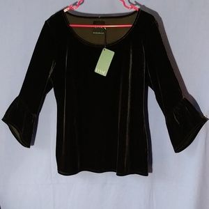 Lysse,  NWT, black velvet like, size Sm. ,blouse